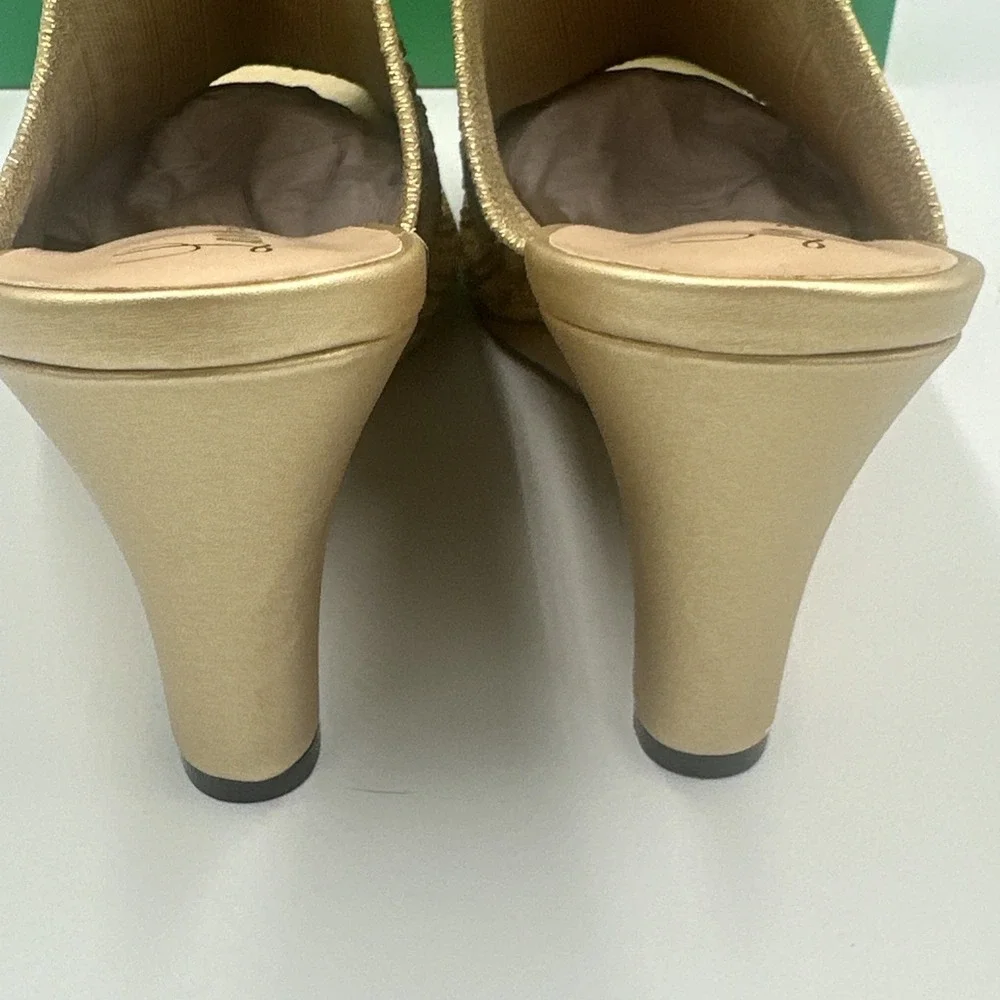 Lauren‎ Lorraine Martha Women's Wedge Sandal Gold Glitter Rhinestones Size 11